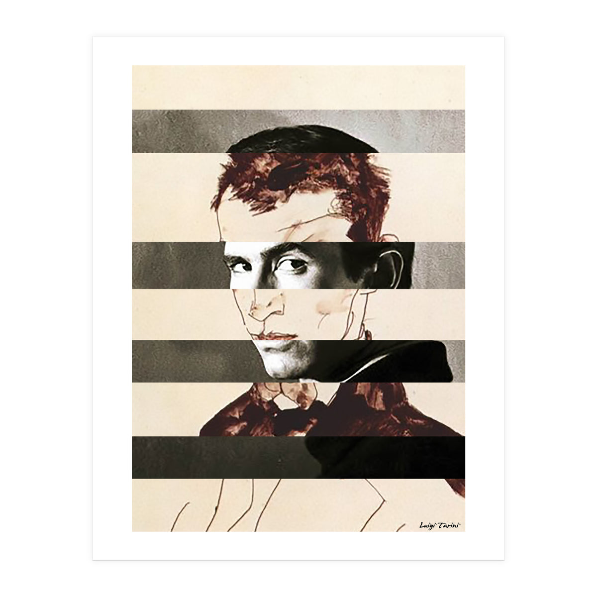 Egon Schiele's Self Portrait & Anthony Perkins (Print Only)