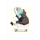 Hippopotamus in the Bath, Funny Bathroom Humour (Print Only) thumbnail