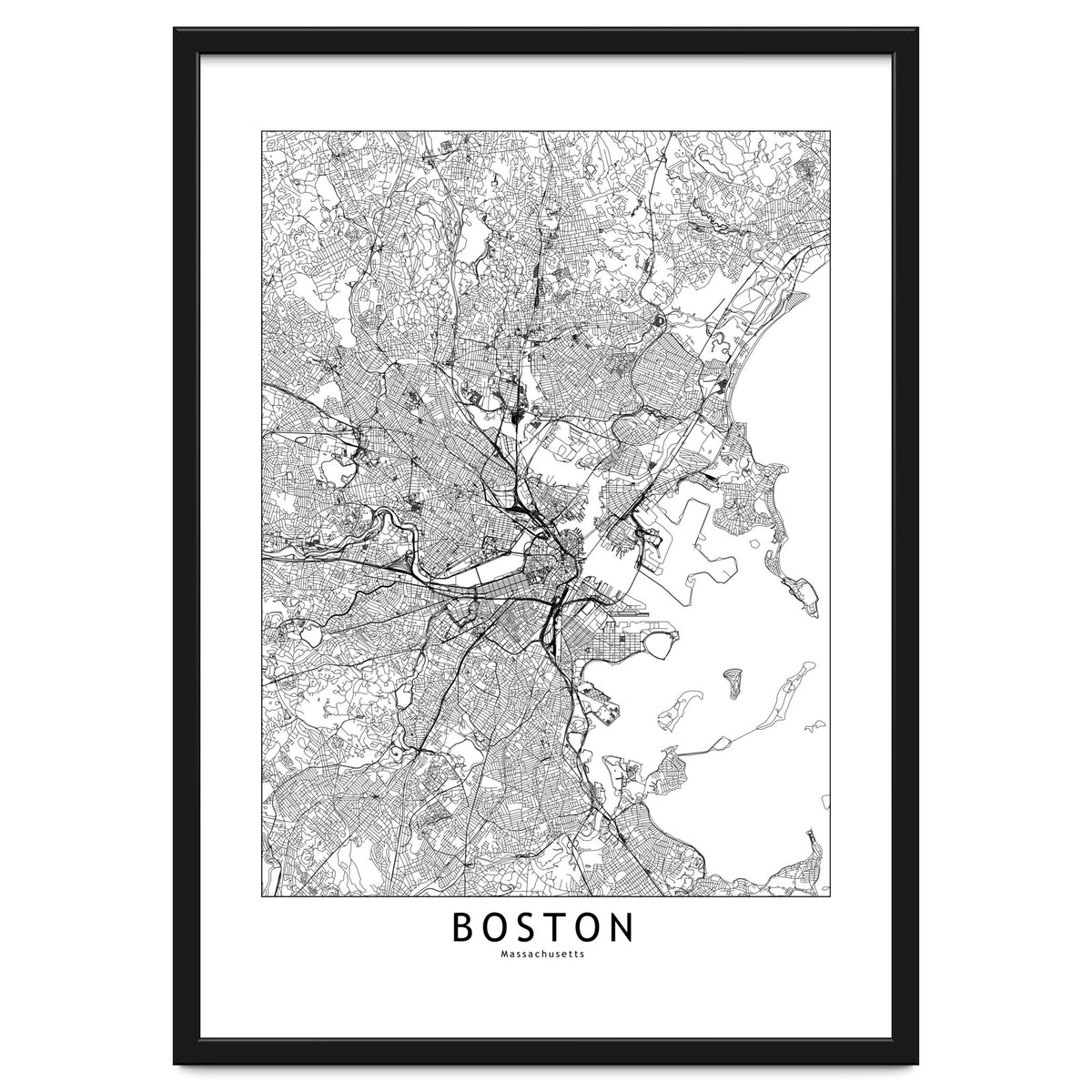 Boston White Map