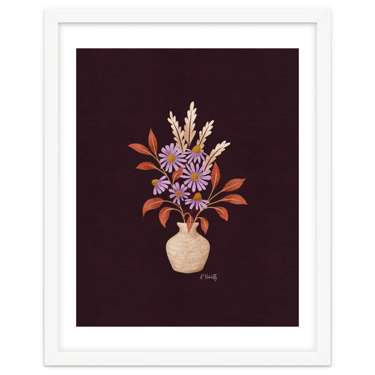 Purple Floral Vase Still Life
