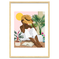 Summer Reading | Modern Bohemian Black Woman Travel | Beachy Vacation Book Reader