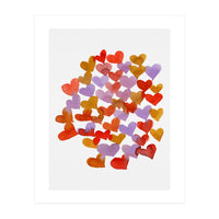 Watercolor melting hearts - retro (Print Only)