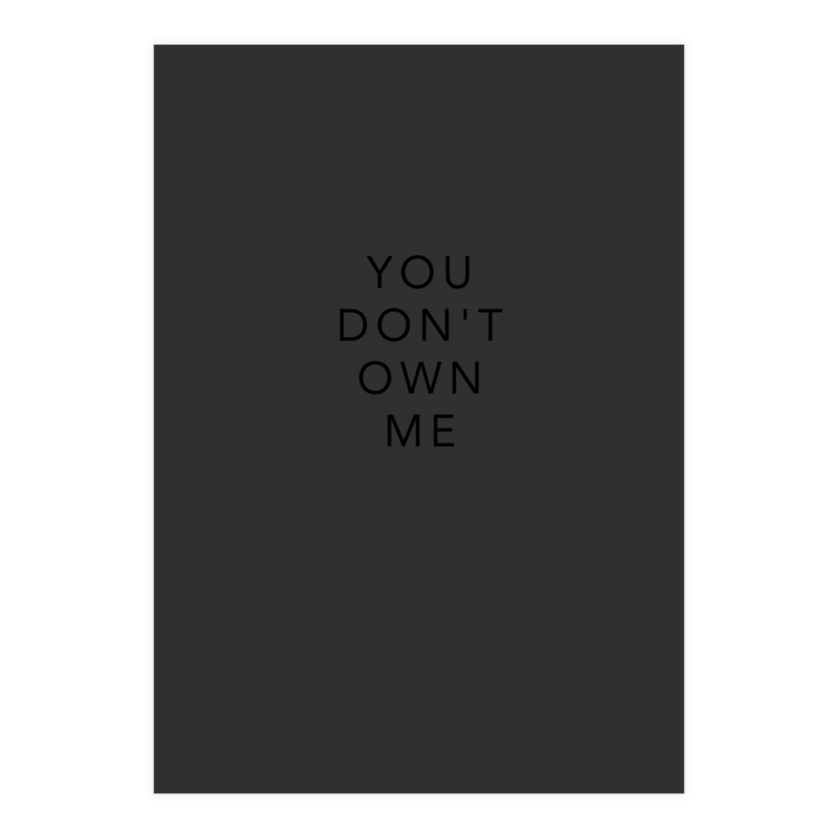 YOU DON’T OWN ME (Print Only)