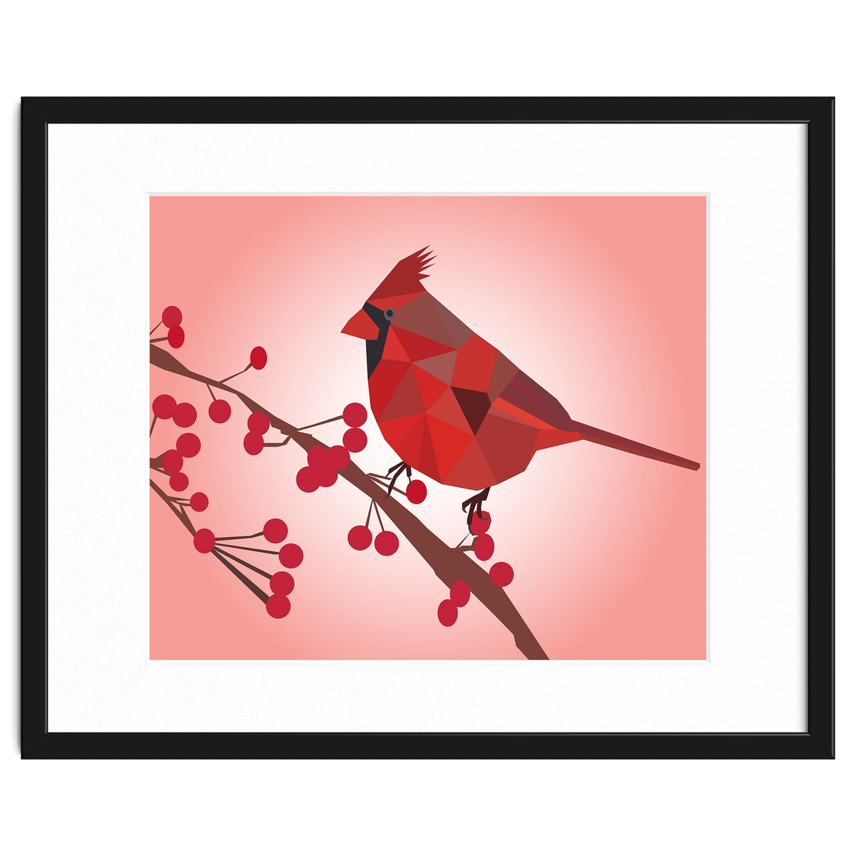 Northern Cardinal Bird Low Poly Art