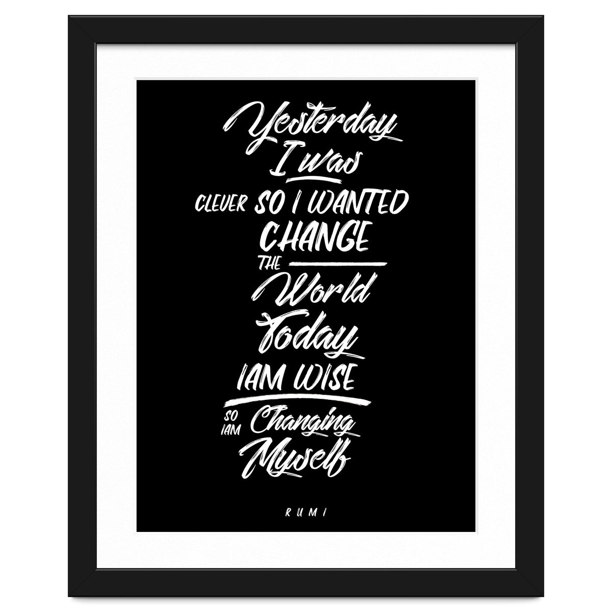 Changing Myself - Rumi Quote Typography