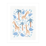 Jungle Giraffes | Blue (Print Only) thumbnail