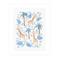 Jungle Giraffes | Blue (Print Only)