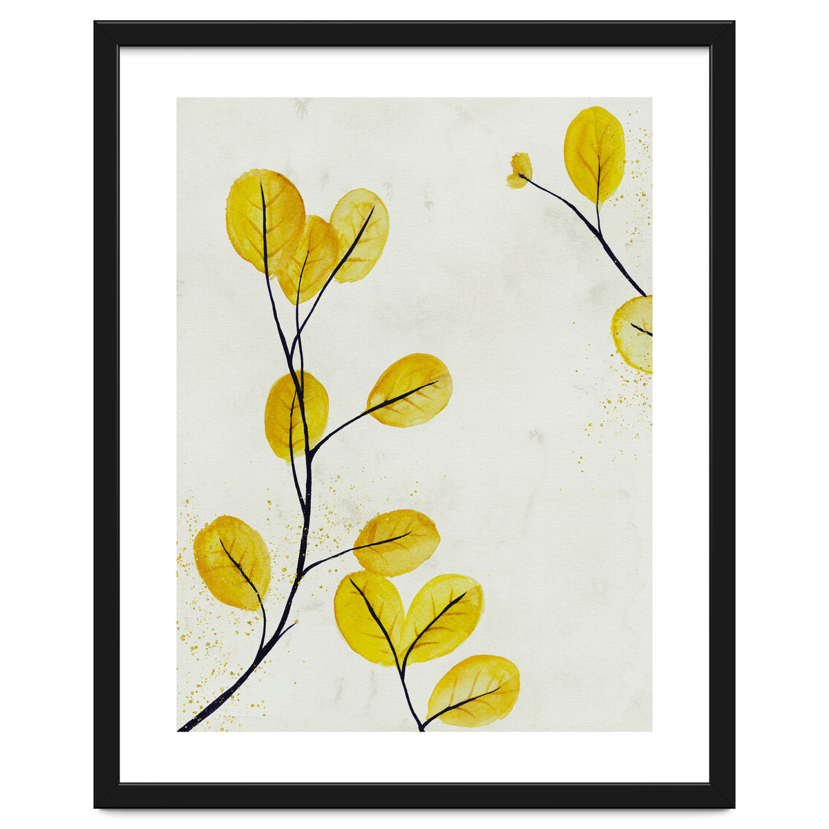 Golden birch leaves