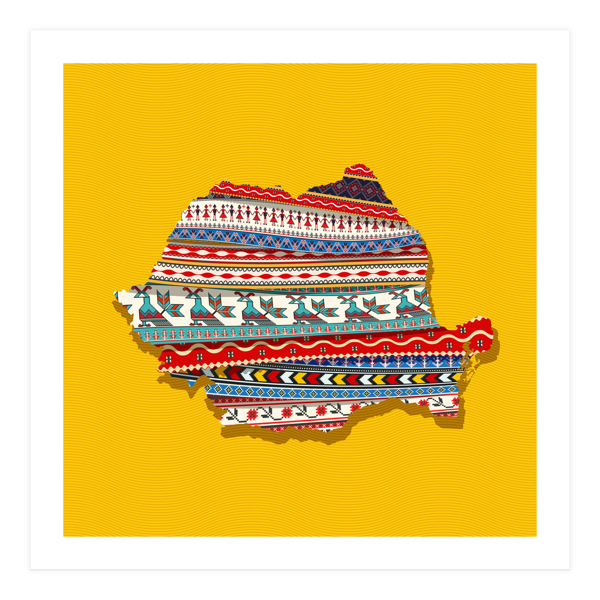 Decorative Romania Map (Print Only)