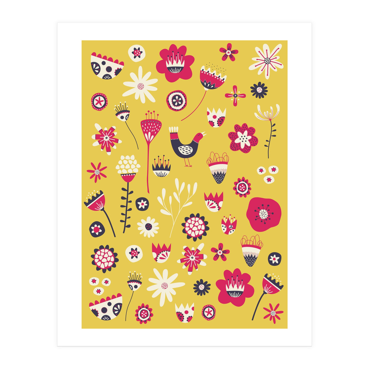Spring Folk Floral Yellow (Print Only)