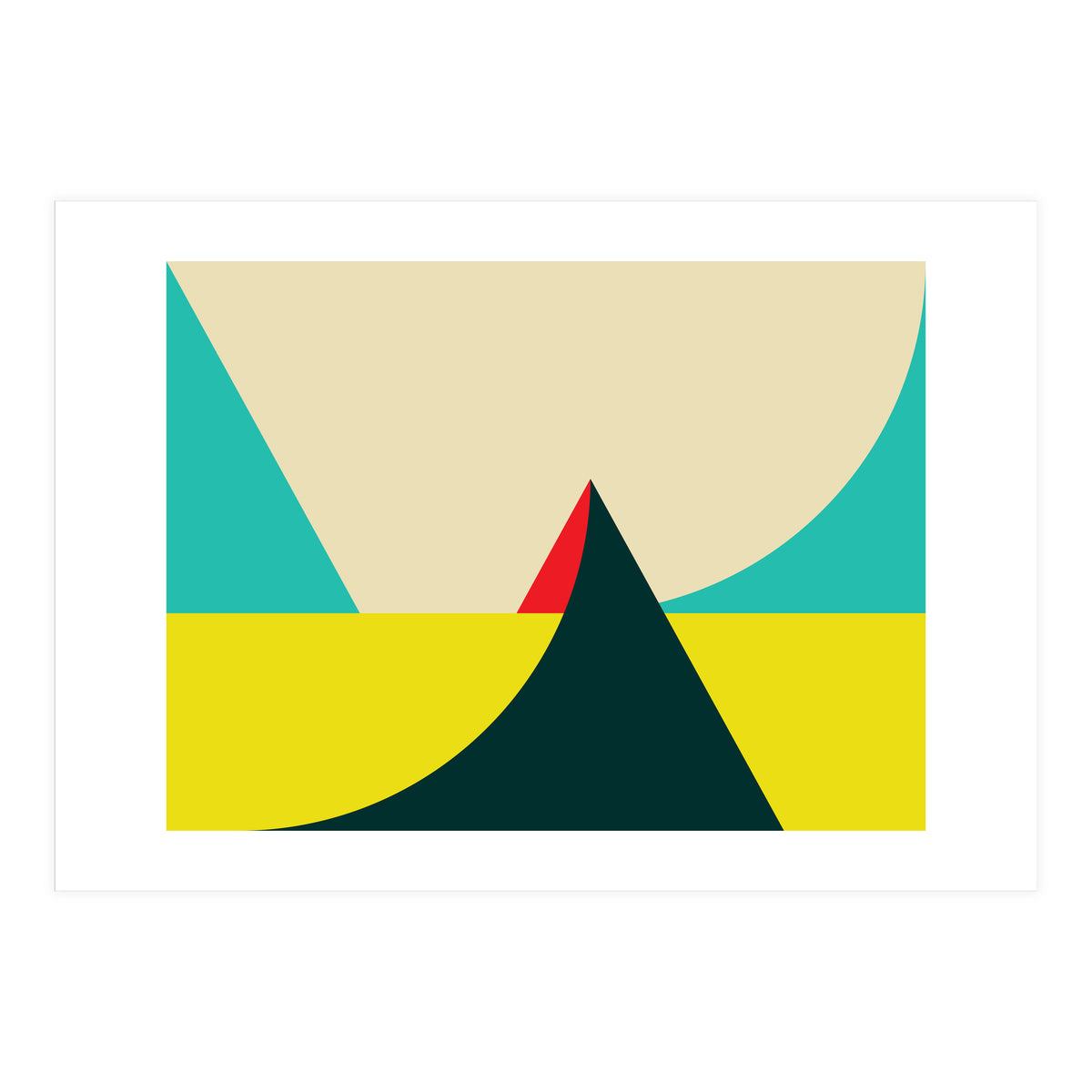 Geometric shapes No. 7 - yellow, turquoise, green & red (Print Only)