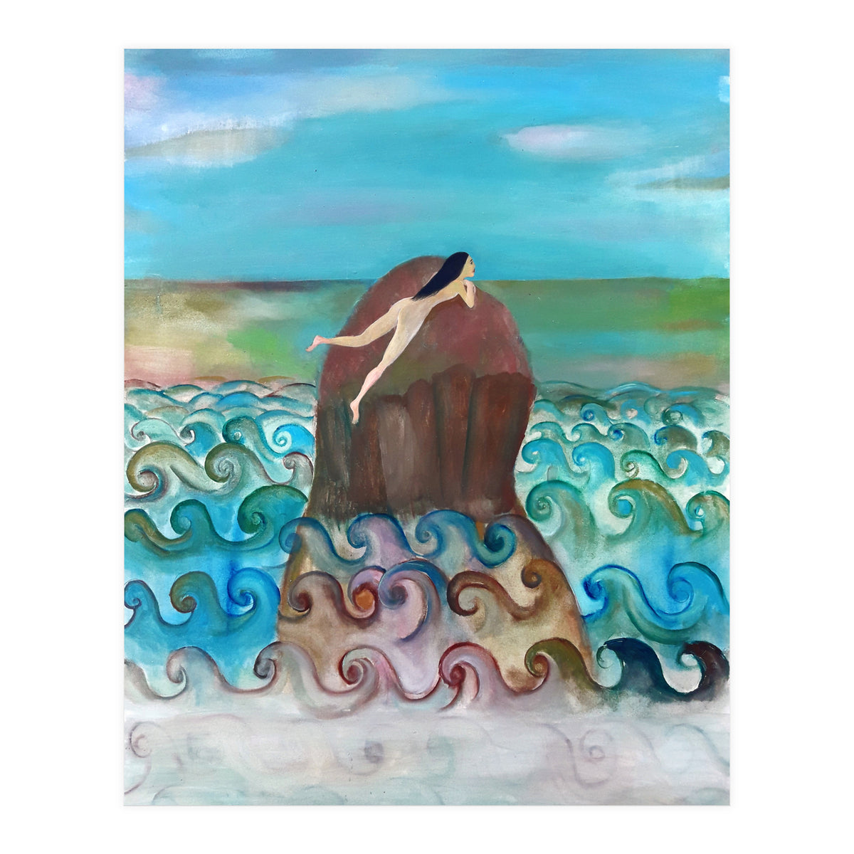 Chica Tomando Sol (Print Only)