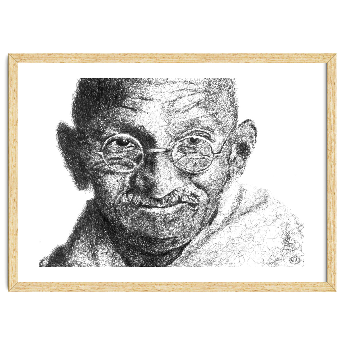Mahatma Gandhi Scribble Style Portrait