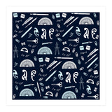Mathematics and Geometry Pattern with protractors, mechanical pencils and erasers (Print Only) thumbnail