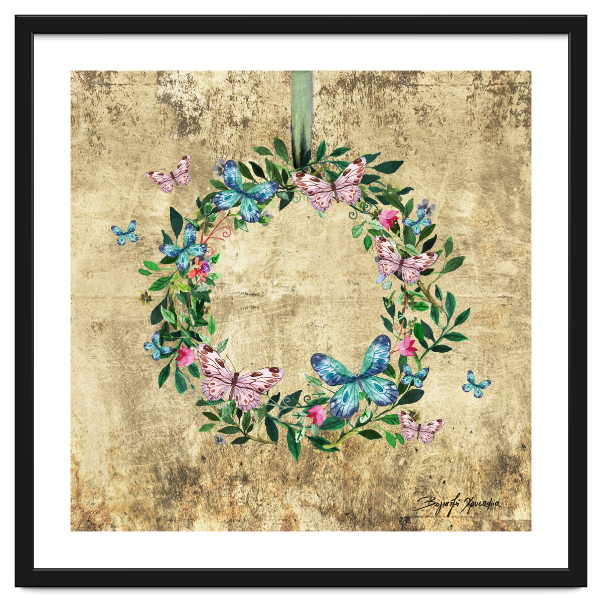 Wreath #Flowers & Butterflies#Royal collection