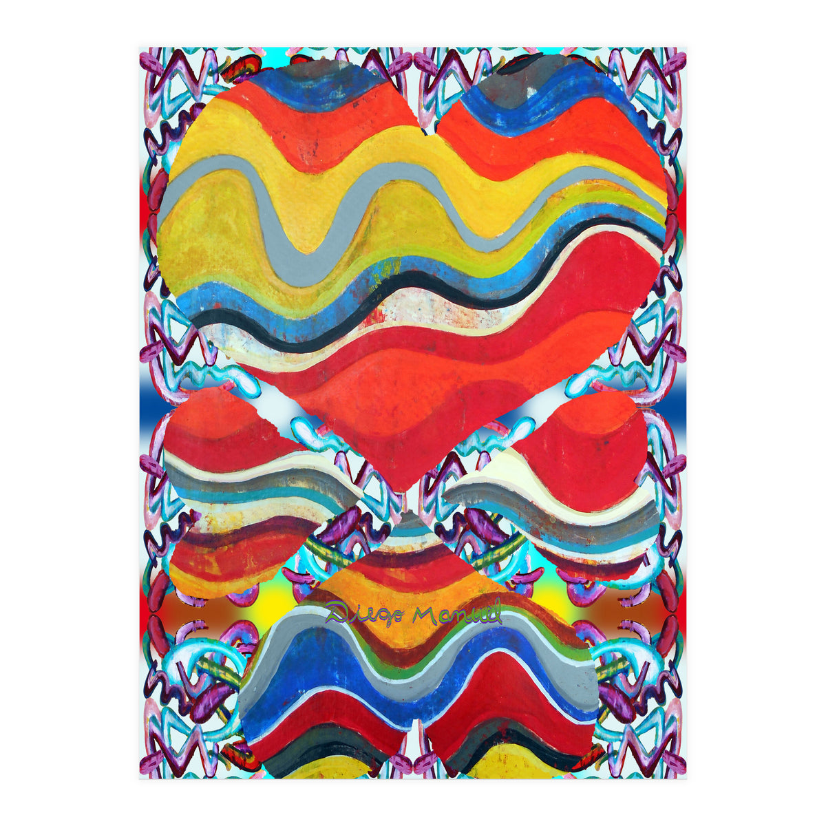 4 Corazones Tapiz 3 (Print Only)