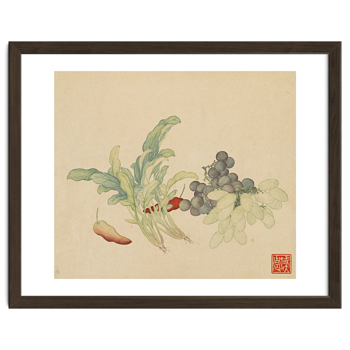 Wang Chengyu ~ Flowers And Vegetables, Vegetables, Fruits, Peppers, Millet Hot, Grapes, Spinach