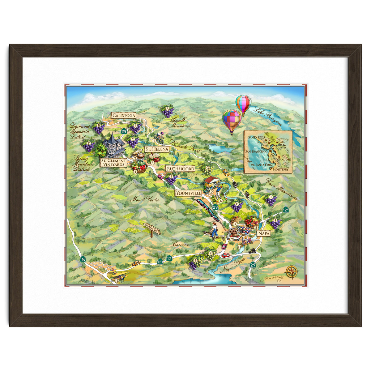 Napa Valley Illustrated Map