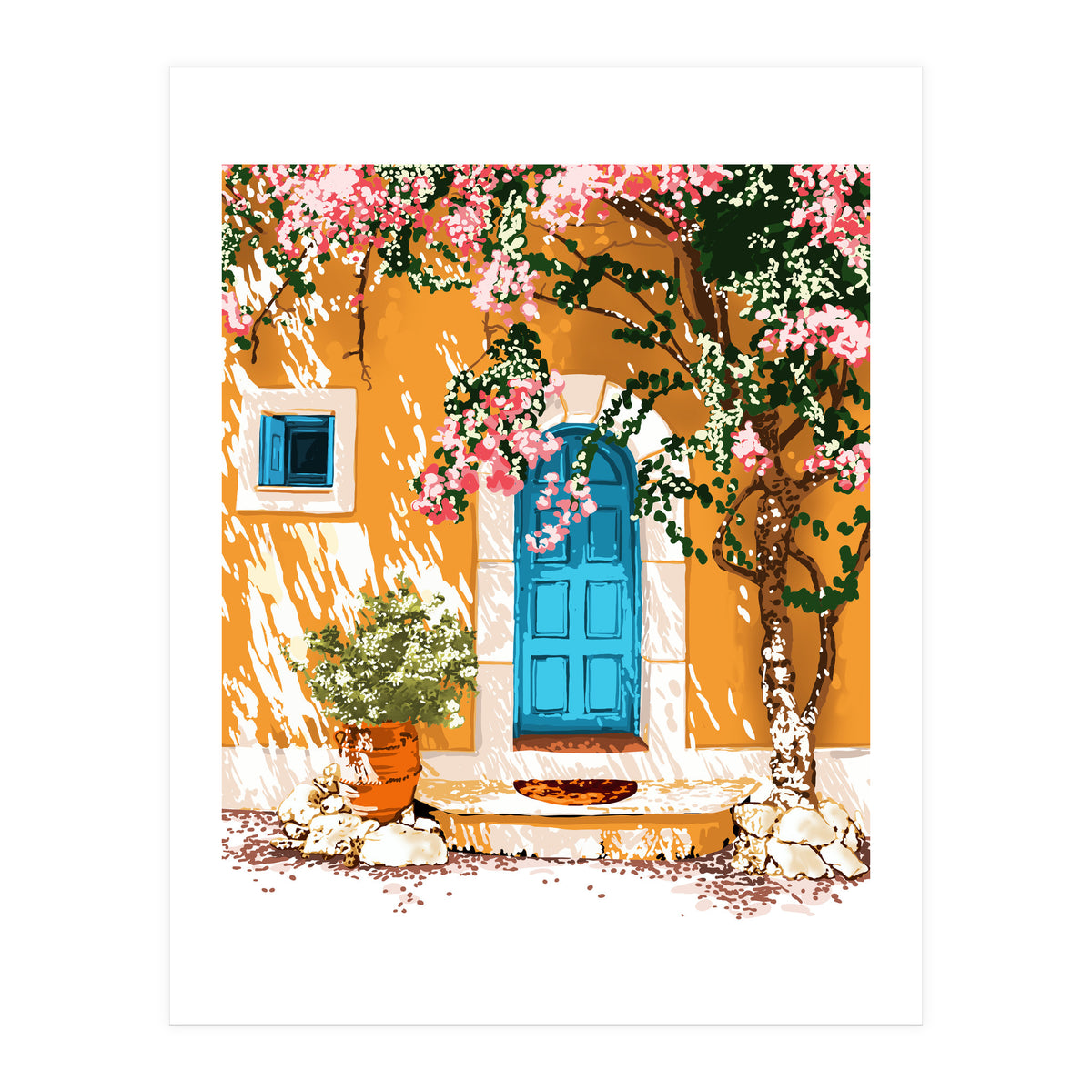 Oh The Places You Will Go, Spanish Bougainvillea Villa (Print Only)