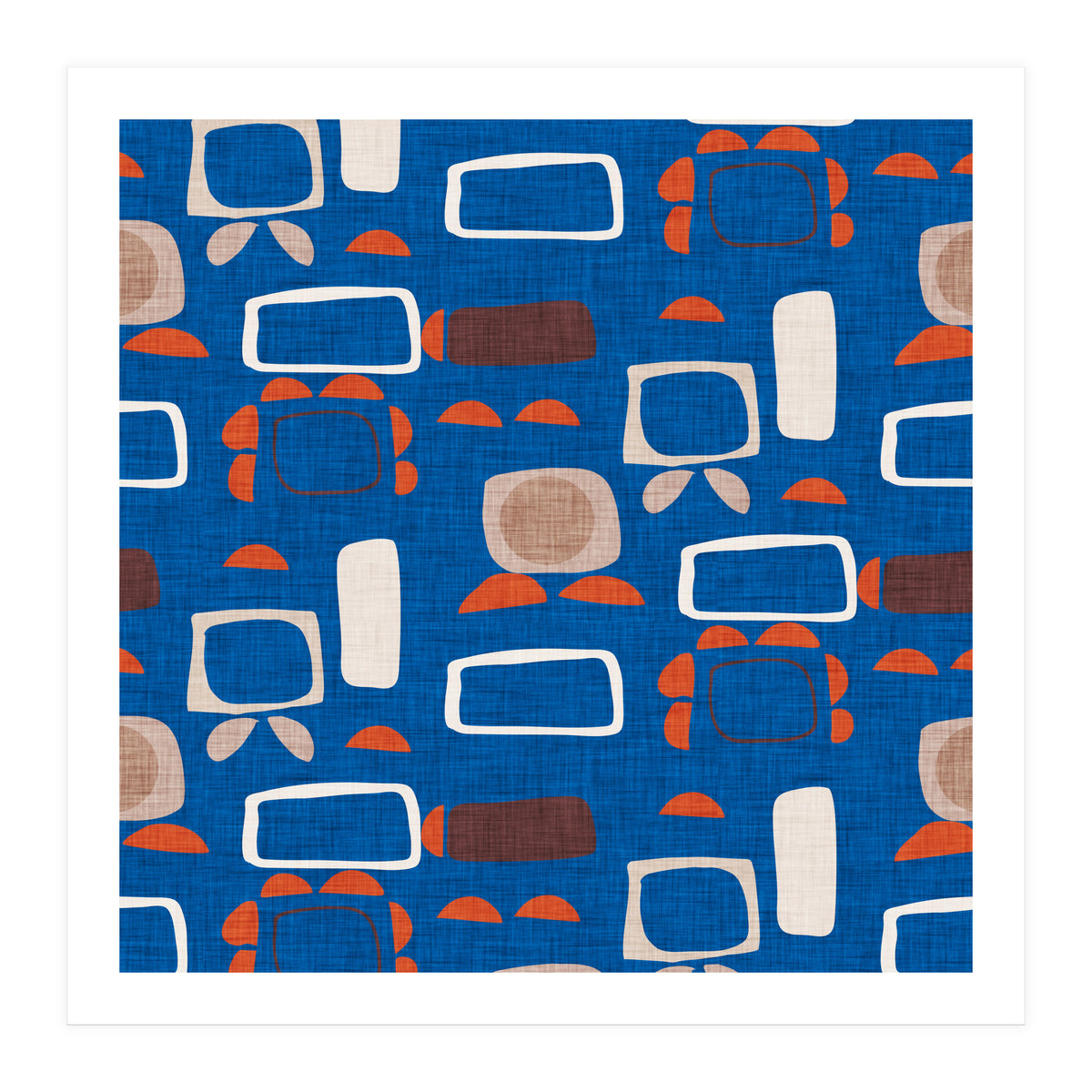 Mod Shapes Blue  (Print Only)