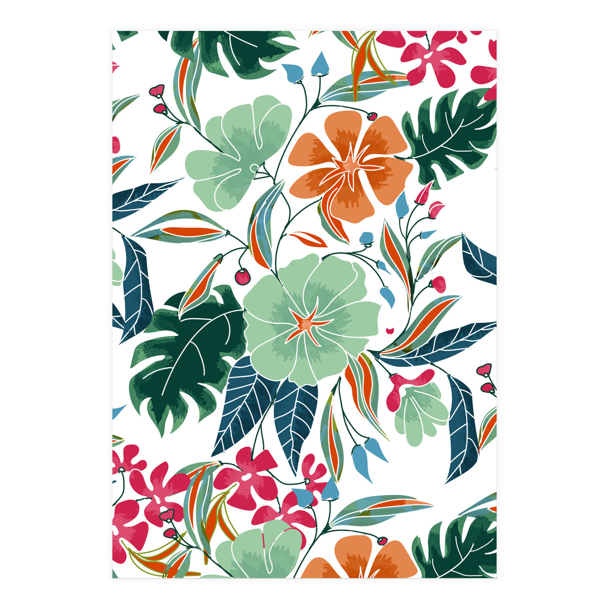 Minty + Rust Floral (Print Only)