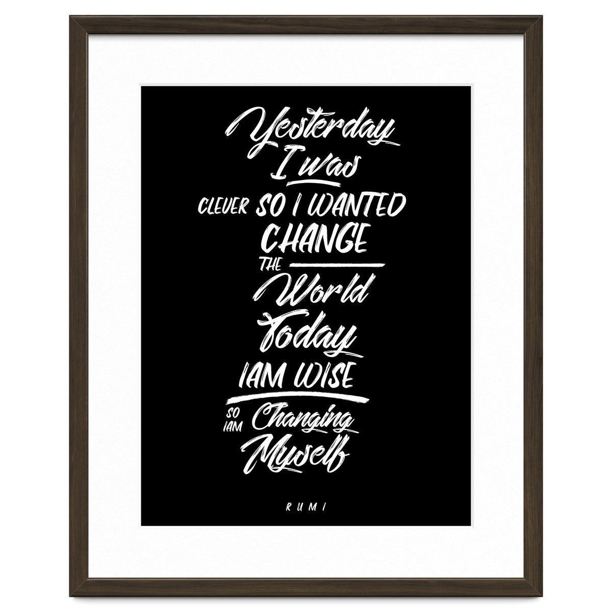 Changing Myself - Rumi Quote Typography