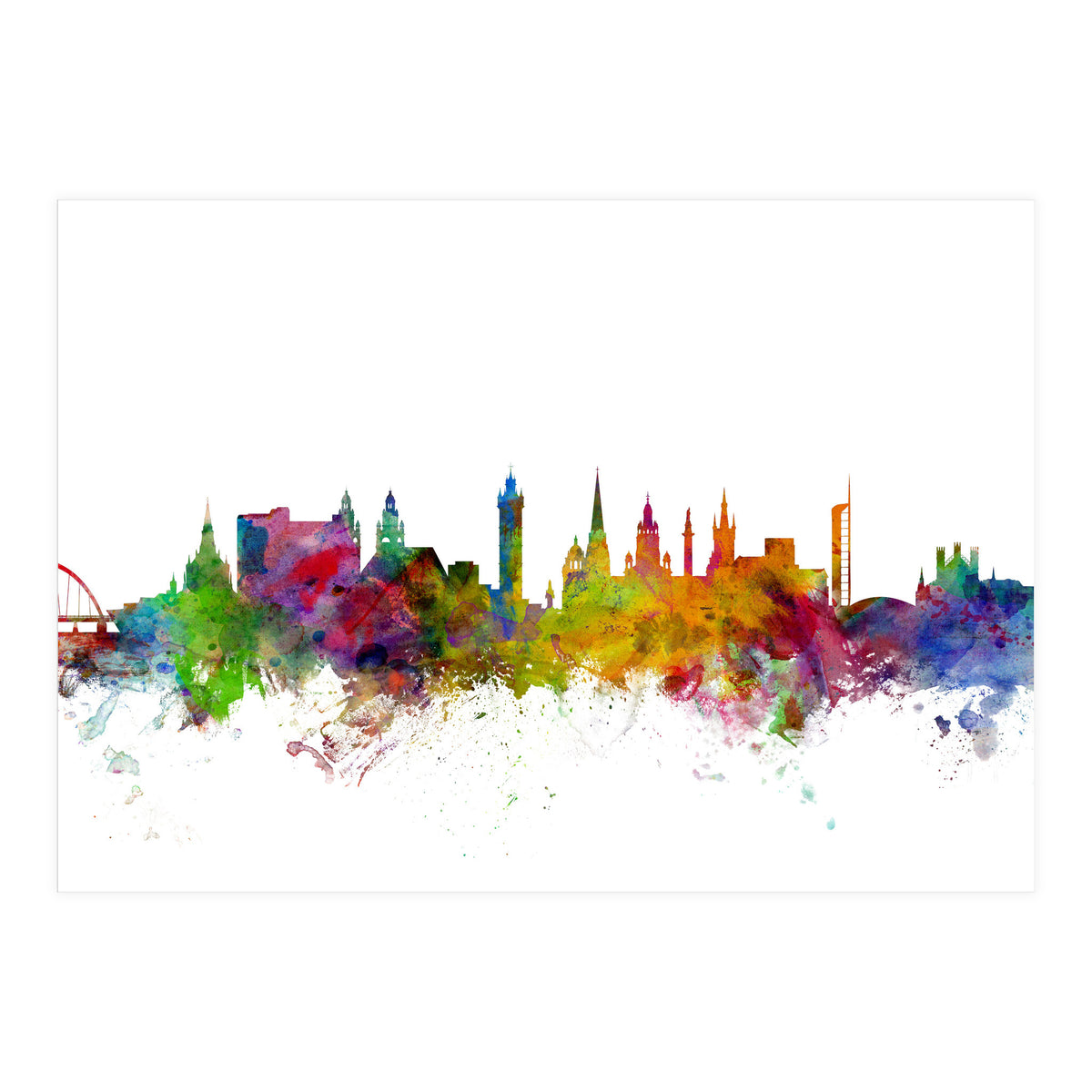 Glasgow Scotland Skyline (Print Only)