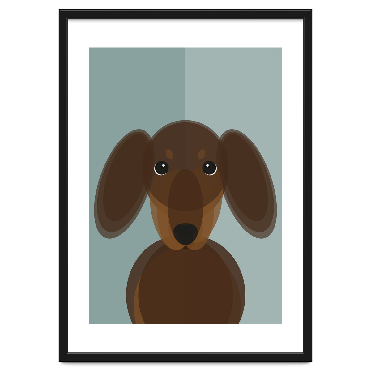 Mid Century Geometric Dachshund Dog