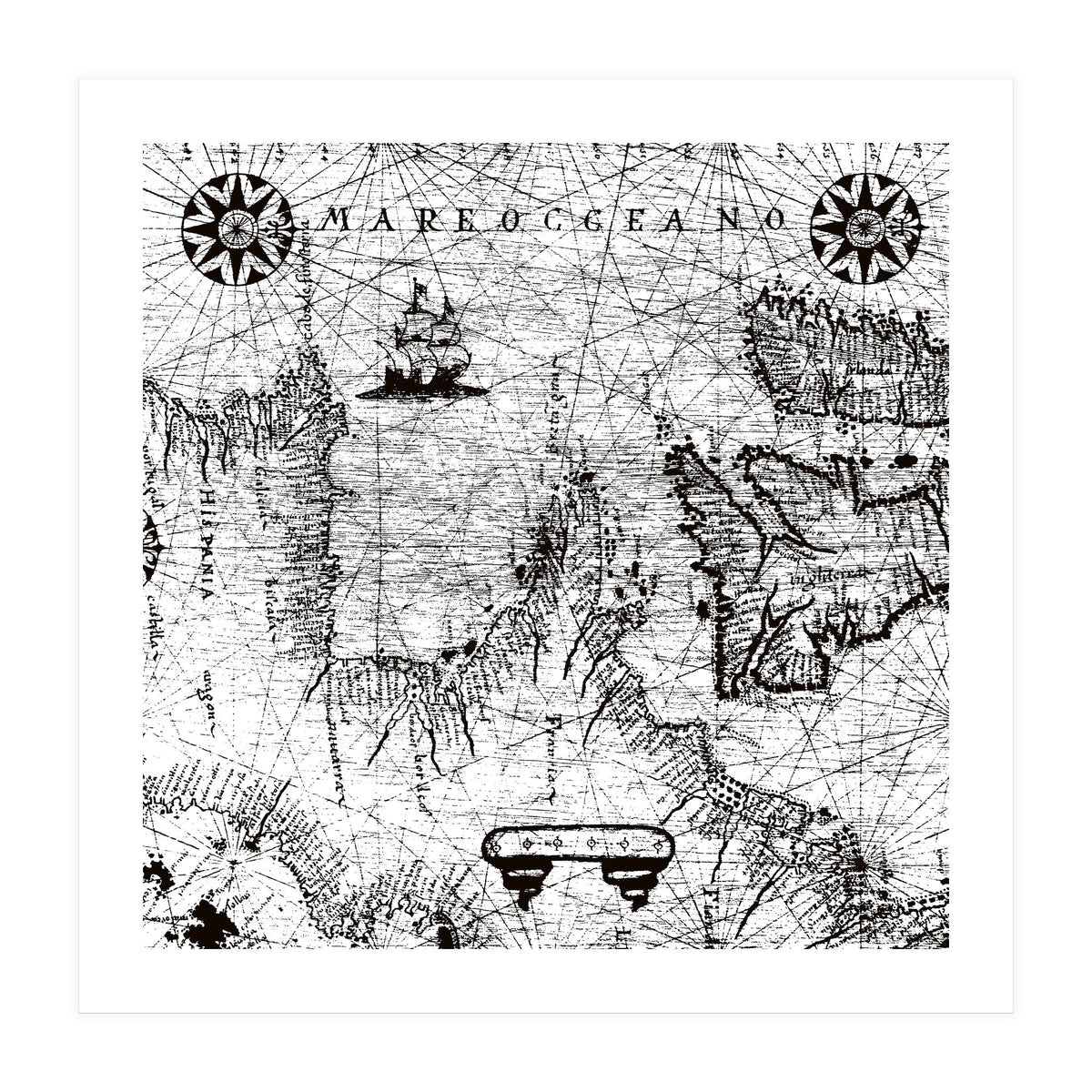 Antique Mercant Map  (Print Only)