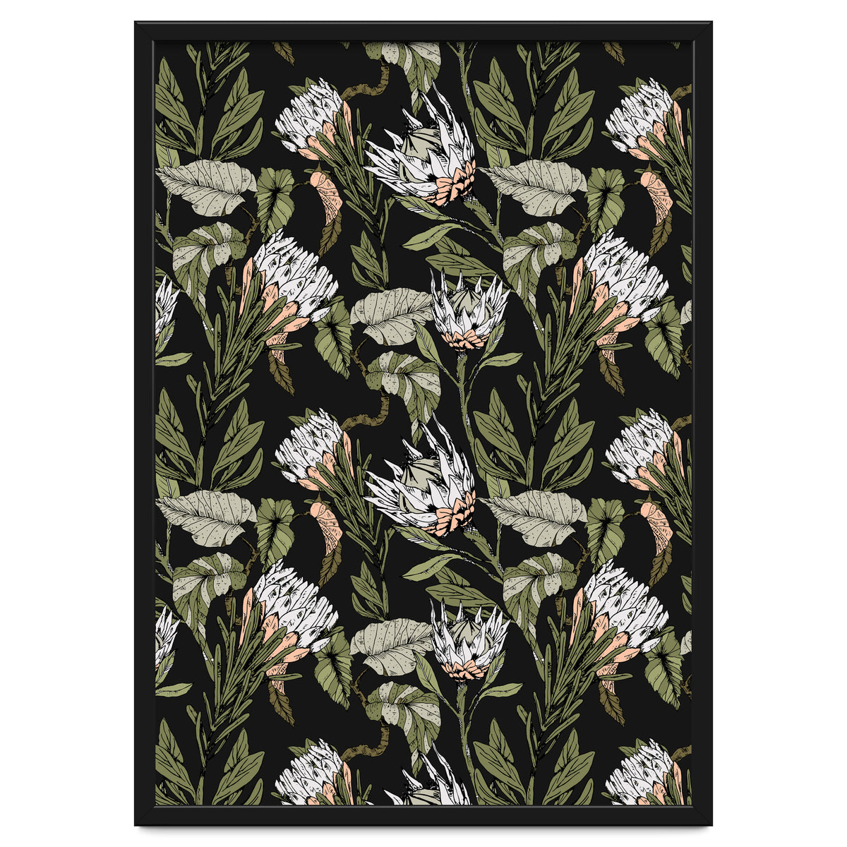 Dark pattern botanical boho