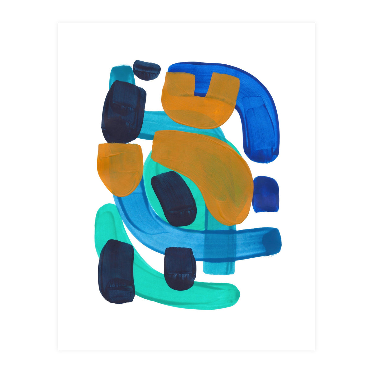 Marine Shapes Yellow Accent (Print Only)