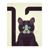Mid Century Geometric Black Cat (Print Only) thumbnail