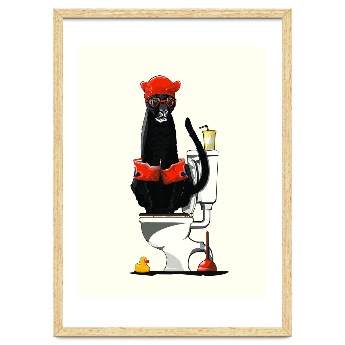 Black Panther on the Toilet, funny bathroom humour