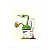 Snake on the Toilet, funny Bathroom humour (Print Only) thumbnail