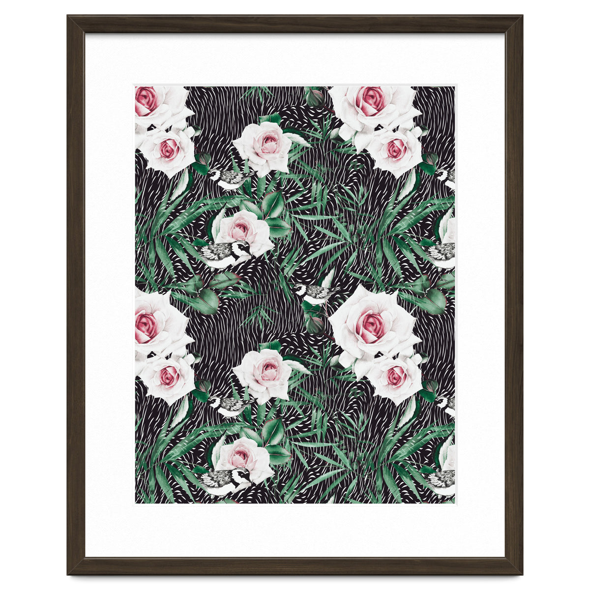 Dark flowery abstract of birds