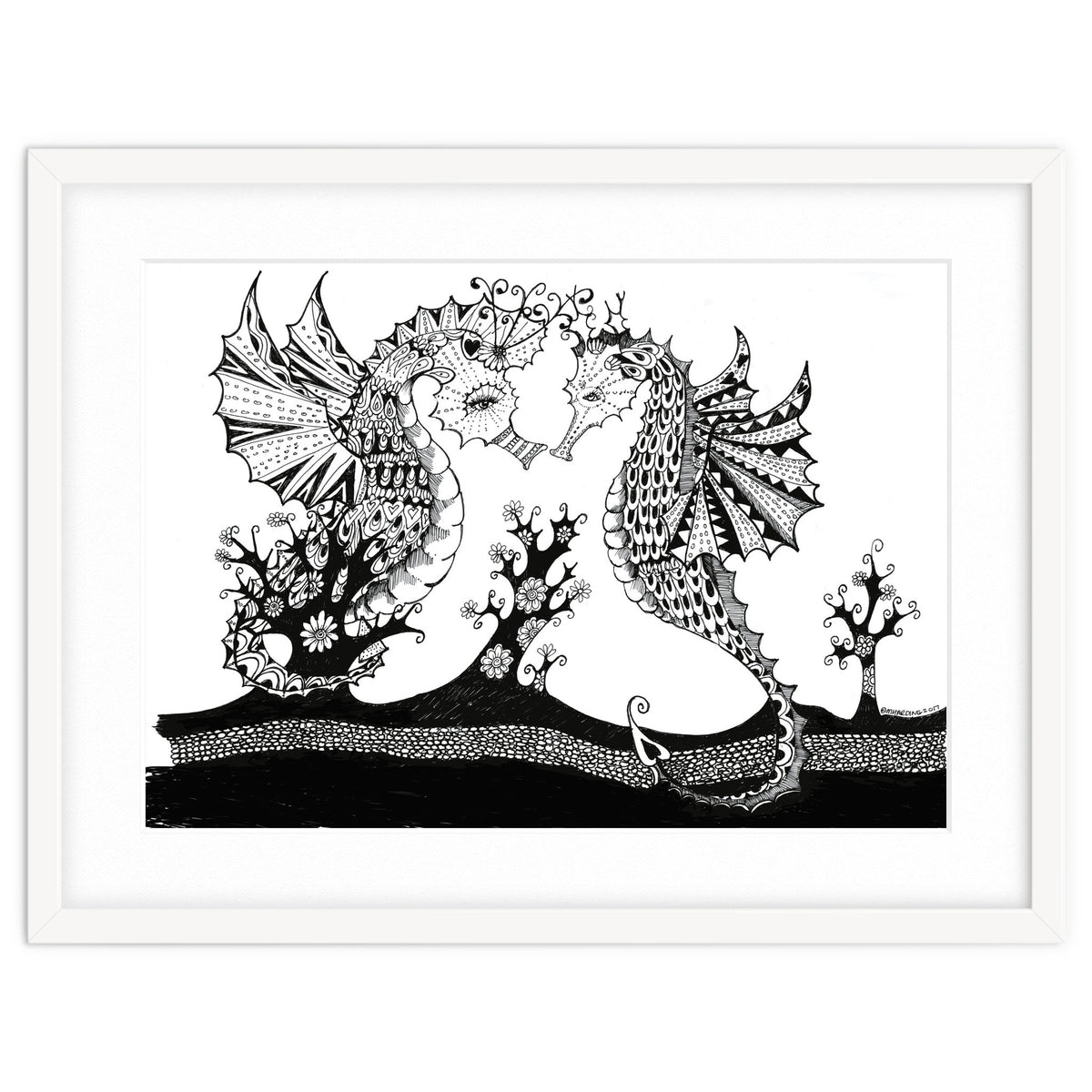 Seahorse Dragons Love Illustration