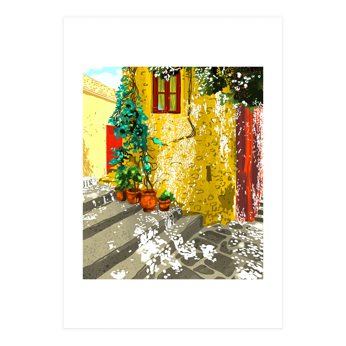 The Path to Peace | Summer Architecture Travel | Exotic Places Vintage Bohemian House (Print Only)