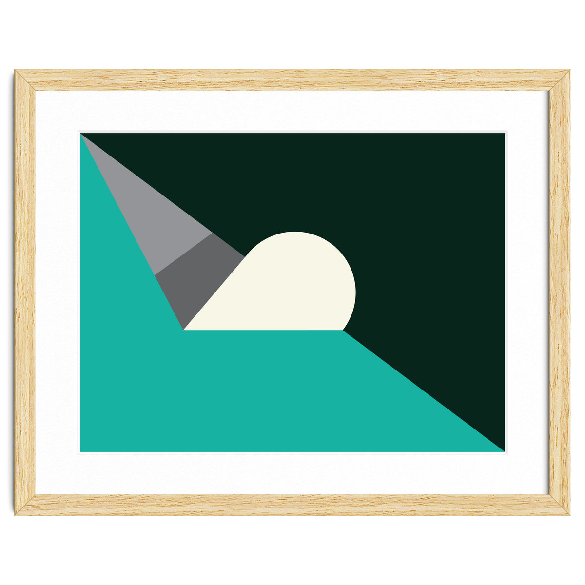 Geometric Shapes No. 56 - teal, grey & black