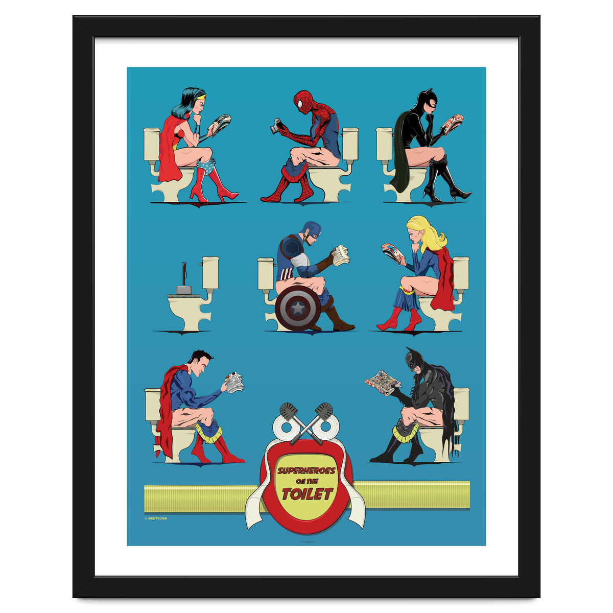 Superheroes on the Toilet, funny poo humour
