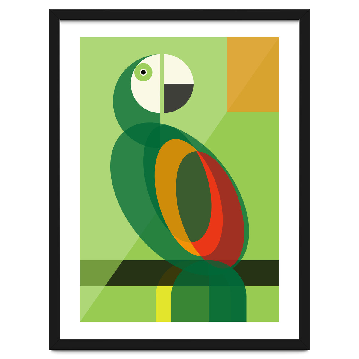 Mid Century Geometric Parrot