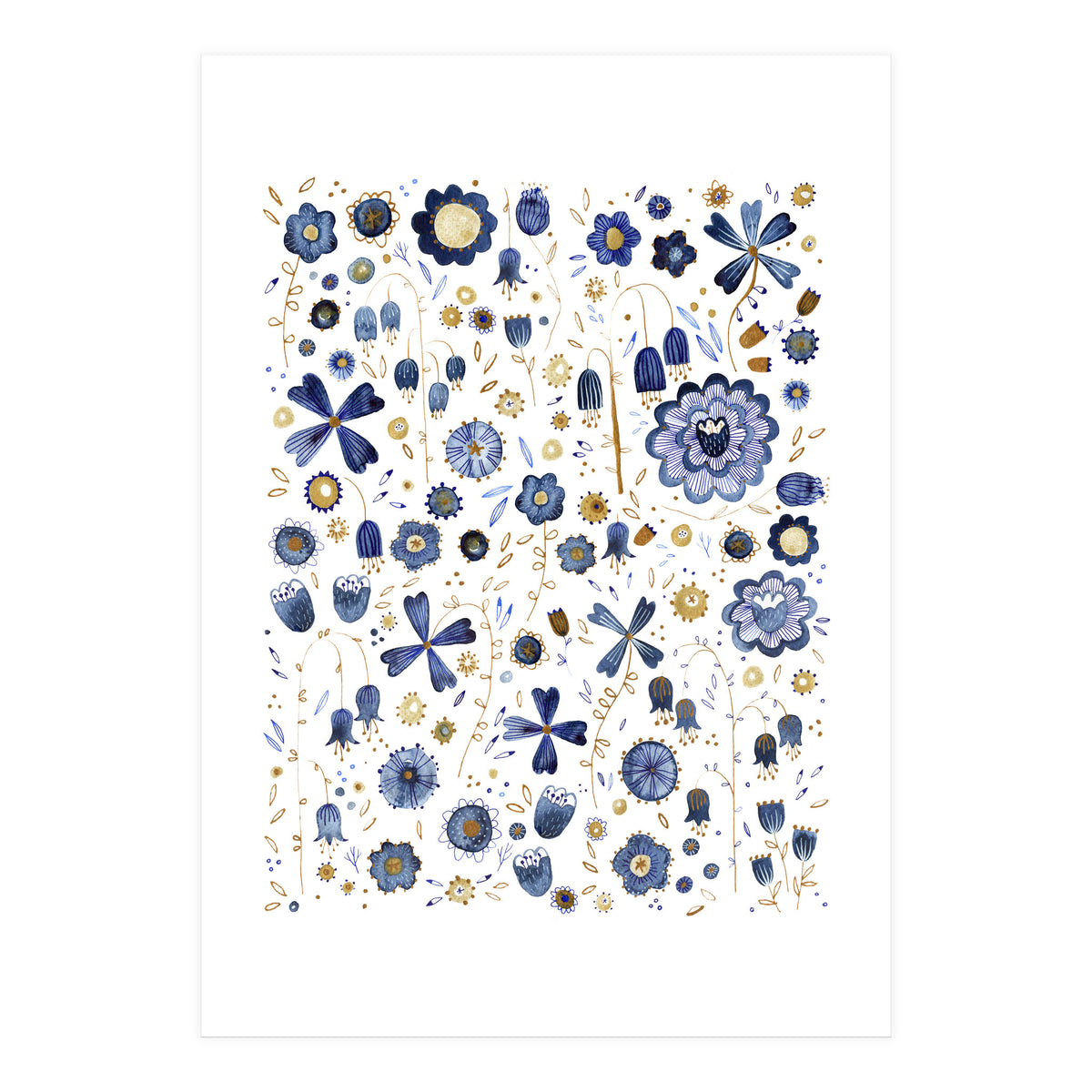 Indigo Flower Mashup (Print Only)