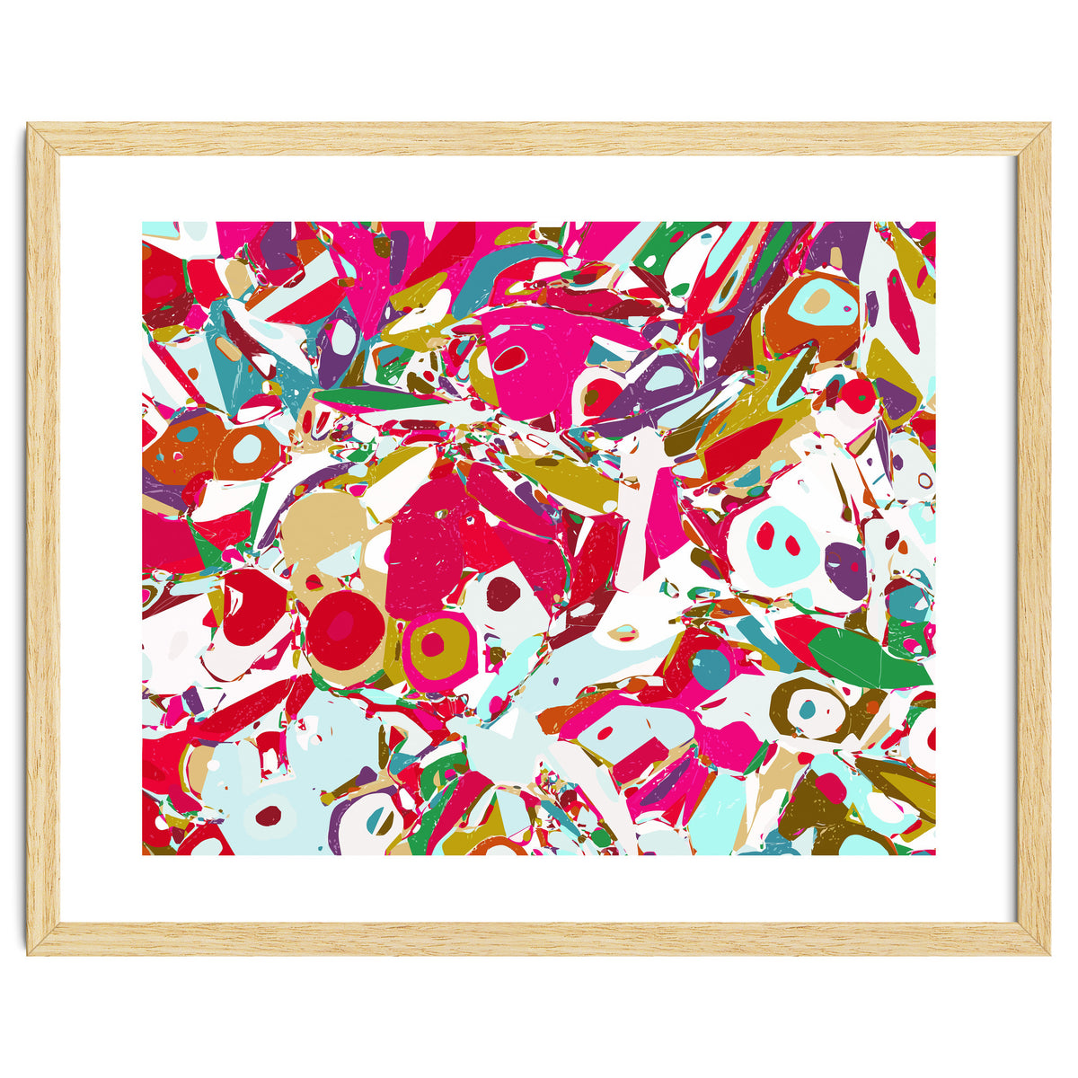 Abstract Emotion, Modern Contemporary Shapes, digital Painting, Eclectic Pop of Color Bohemian Illustration