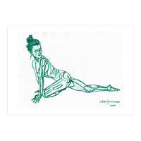 Pigeon Pose in Green (Print Only)