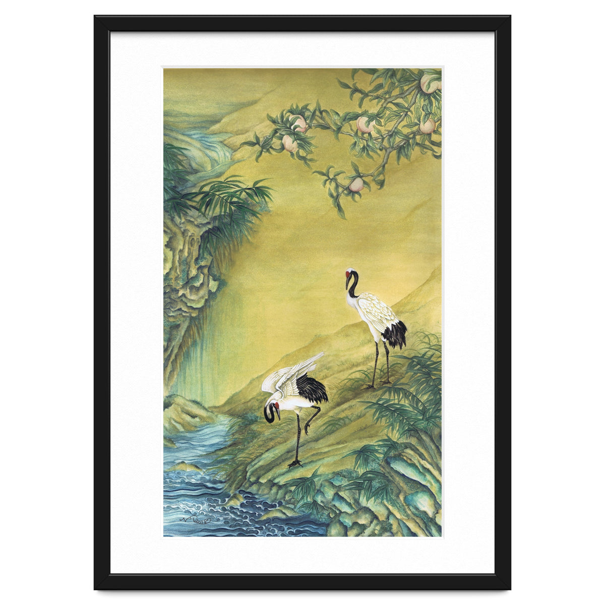 Cranes Under A Peach Tree