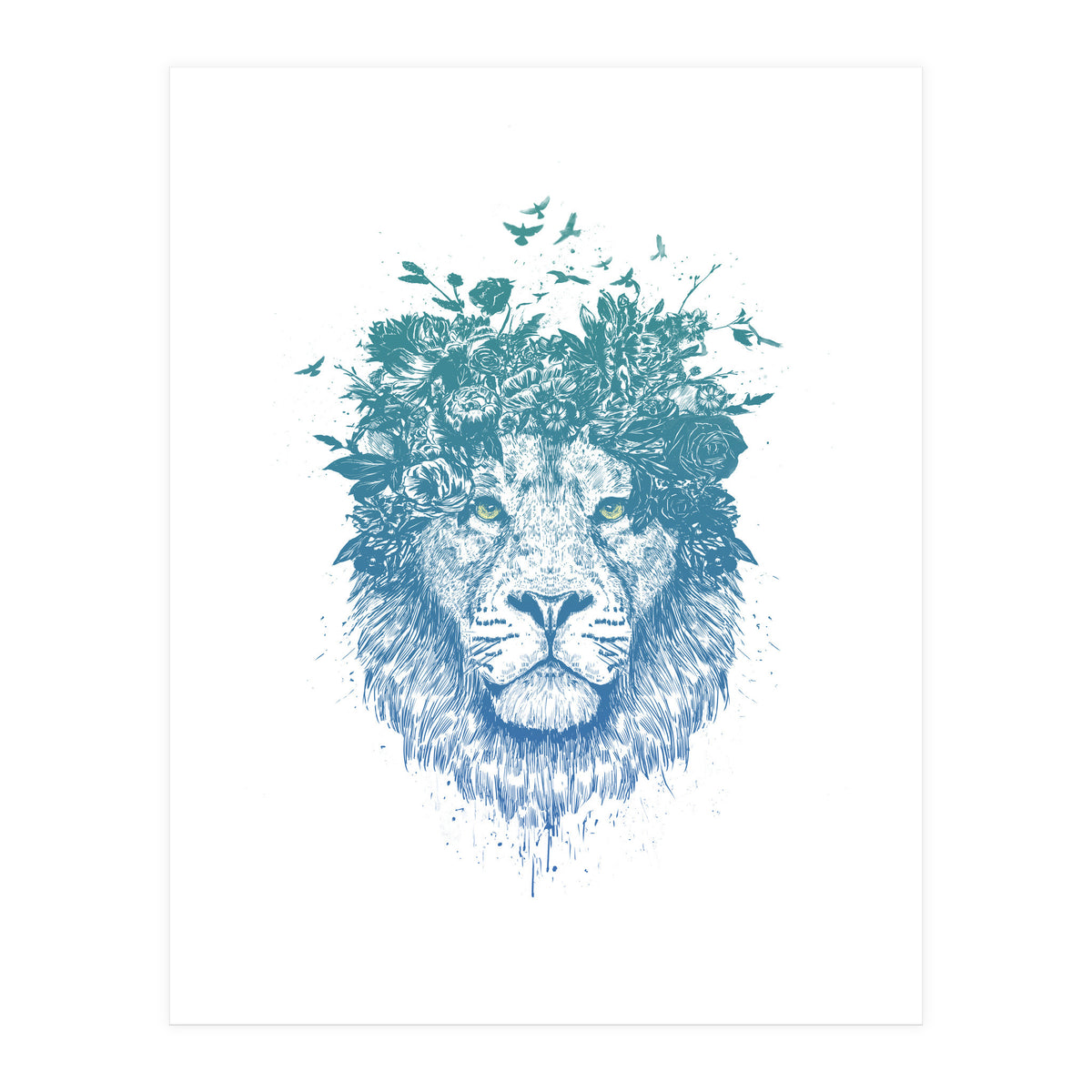 Floral Lion (Print Only)