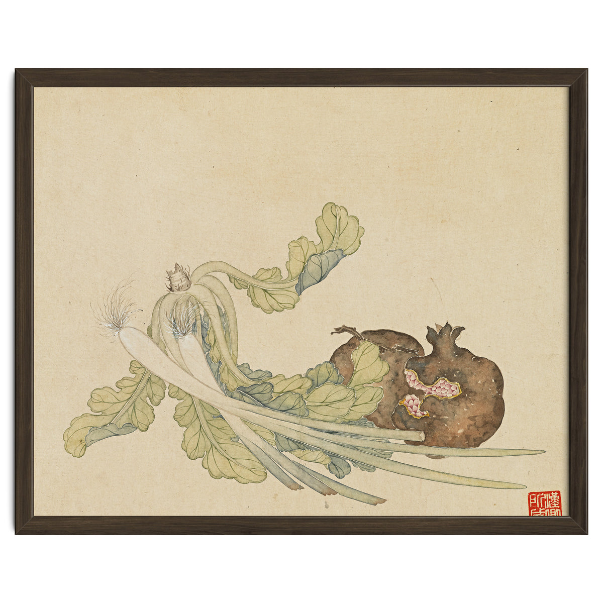 Wang Chengyu ~flowers, Vegetables, Pomegranates, Onions, Chinese Cabbage, Vegetables