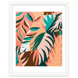 Watching The Leaves Turn, Tropical Autumn Colorful Eclectic Abstract Palm Nature Boho Graphic Design thumbnail