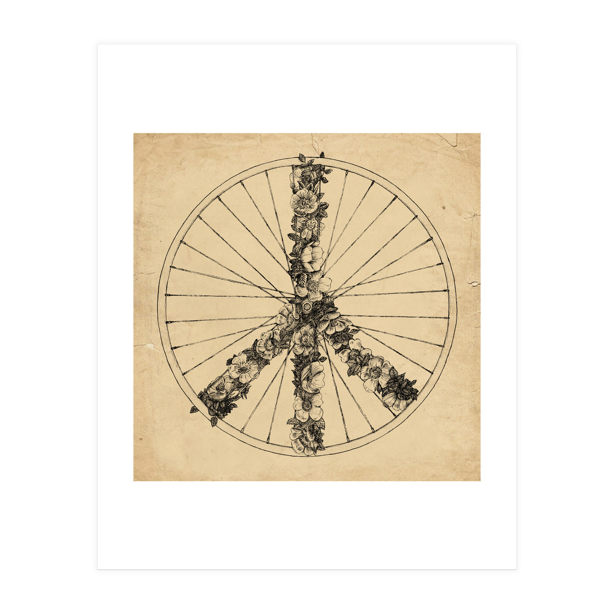 Peace And Bike Lines (Print Only)