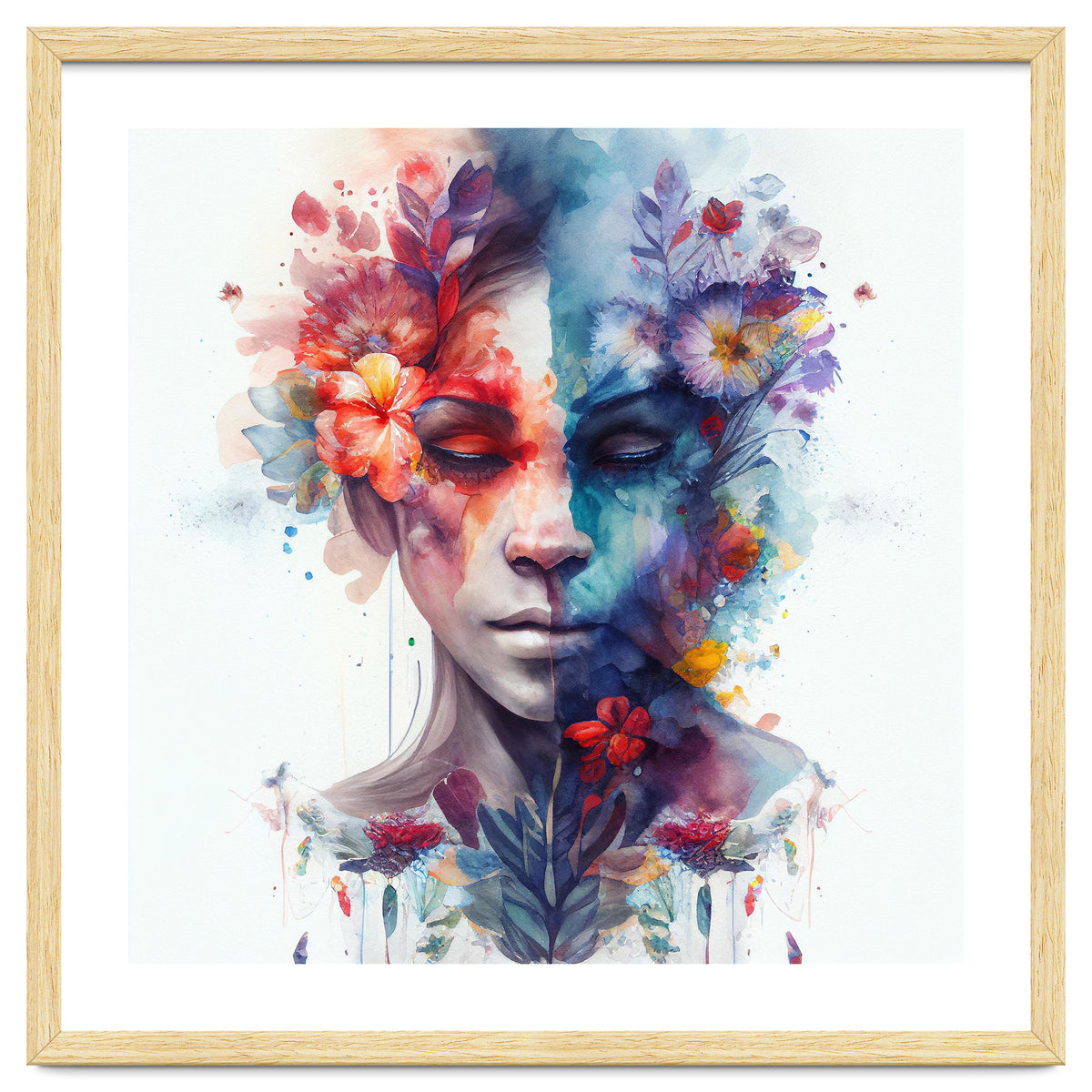 Watercolor Tropical Woman #11