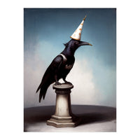 Crow In A Party Hat Gothic Painting (Print Only)